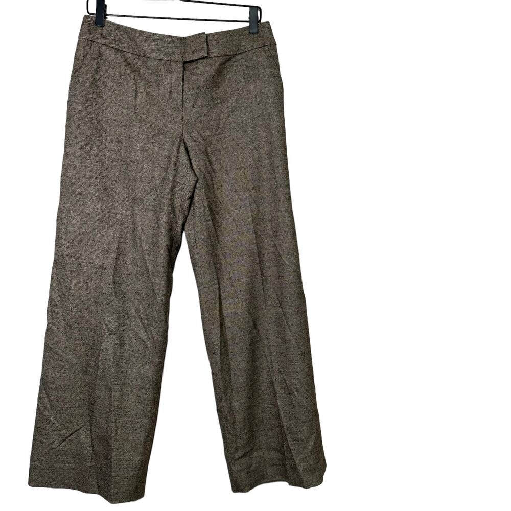 Escada Brown Wool Mid Rise Straight Leg Pants Neutral Casual Corpcore Size 38 M